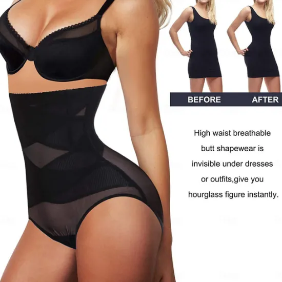 Best Women's Black color Mesh High Waisted Hip Lift Up Going out Classic Skinny S Home Outfits Women Shapewear