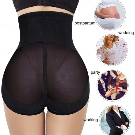 Best Women's Black color Mesh High Waisted Hip Lift Up Going out Classic Skinny S Home Outfits Women Shapewear