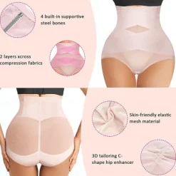 Best Women's Black color Mesh High Waisted Hip Lift Up Going out Classic Skinny S Home Outfits Women Shapewear