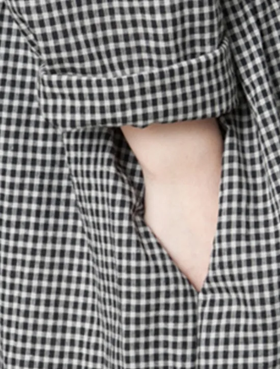 Outlet Women's Spring Fall Long Dress Maxi Dress Linen-Inspired Dresses Casual Dress Cotton Linen Dress Basic Casual Outdoor Daily Weekend Loose Fit Plaid Crew Neck Women Dresses