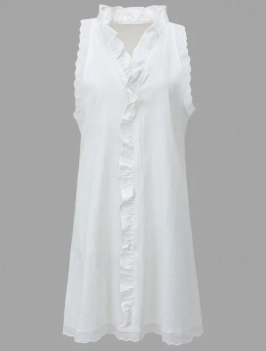 Women's Black White Dark Pink Summer Spring Mini Dress White Dress Cotton Linen Dresses Sundress Casual Vacation Daily Regular Fit Plain V Neck Women Dresses