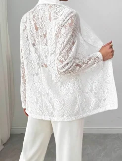 Clearance Women's Blazer Breathable Comfortable Patchwork Embroidered Fashion Casual Plain Office Street Casual Daily Wear Open Front Regular Turndown Regular Fit Long Sleeve Outerwear Summer Women Blazers & Suits