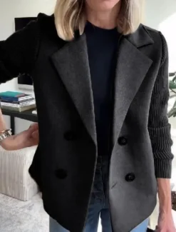 Outlet Women's Blazer Breathable Comfortable Pocket Casual Plain Office Street Casual Daily Wear Double Breasted Regular Turndown Regular Fit Long Sleeve Outerwear Black Pink Brown Spring Fall Women Blazers & Suits