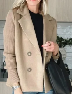 Outlet Women's Blazer Breathable Comfortable Pocket Casual Plain Office Street Casual Daily Wear Double Breasted Regular Turndown Regular Fit Long Sleeve Outerwear Black Pink Brown Spring Fall Women Blazers & Suits