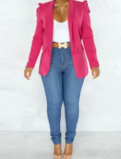 Best Women's Blazer Business Office Formal Blazer Suit Party Evening Jacket Casual Daily Spring Outerwear Long Sleeve Women Blazers & Suits