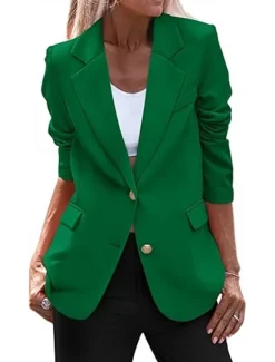 Sale Women's Blazer Button Solid Color Casual / Daily Simple Regular Fit Outerwear Long Sleeve Winter Black S Women Blazers & Suits