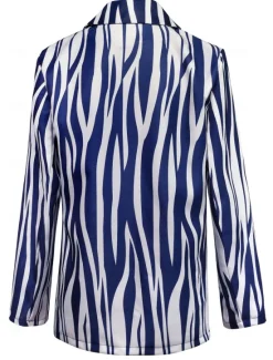 Clearance Women's Blazer Casual Work Stripe Stylish Regular Fit Outerwear Long Sleeve Spring Women Blazers & Suits