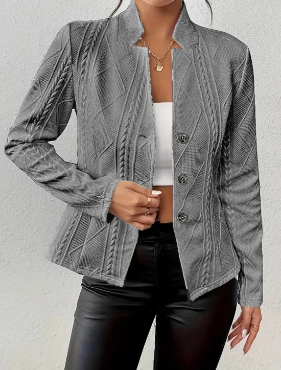 Clearance Women's Blazer Comfortable Breathable Buttons Fashion Modern Plain Work Daily Regular Stand Collar Regular Fit Long Sleeve Outerwear Black White Pink Spring Fall Women Blazers & Suits