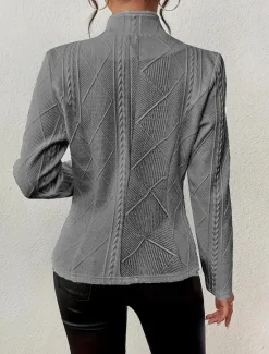 Clearance Women's Blazer Comfortable Breathable Buttons Fashion Modern Plain Work Daily Regular Stand Collar Regular Fit Long Sleeve Outerwear Black White Pink Spring Fall Women Blazers & Suits