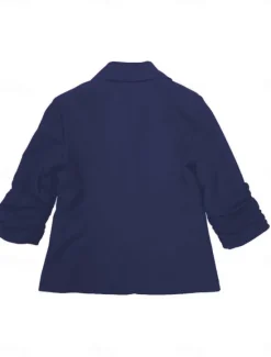 New Women's Blazer Comfortable Breathable Pocket Buttons Casual Plain Office Street Casual Daily Wear Single Breasted Regular Turndown Regular Fit Long Sleeve Outerwear Black White Navy Blue Summer Spring Women Blazers & Suits