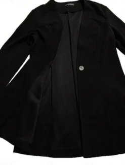 Outlet Women's Blazer Comfortable Breathable Buttons OL Style Casual Plain Office Street Casual Daily Wear Single Breasted Regular V Neck Regular Fit Long Sleeve Outerwear Black White Red Spring Fall Women Blazers & Suits