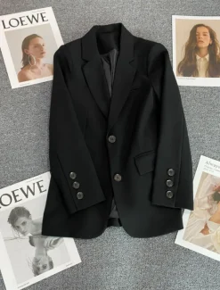 Clearance Women's Blazer Comfortable Breathable Pocket Casual Plain Office Street Casual Daily Wear Single Breasted Regular Turndown Regular Fit Long Sleeve Outerwear Black Pink Khaki Summer Spring Women Blazers & Suits