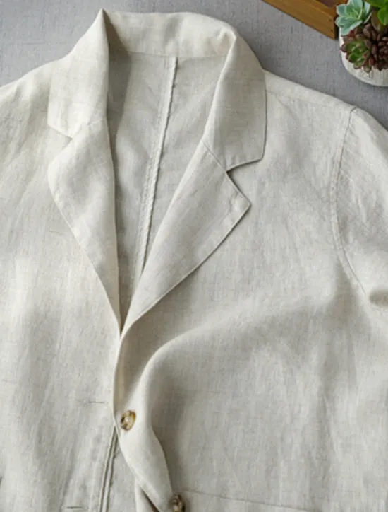 Best Women's Blazer Comfortable Breathable Pocket Buttons Casual Plain Office Street Casual Daily Wear Single Breasted Regular Turndown Loose Fit Long Sleeve Outerwear Navy Beige Summer Fall Women Shirts|Blazers & Suits