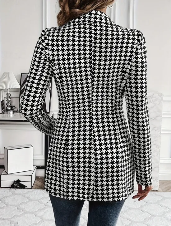 Women's Blazer Outdoor Print Check Breathable Stylish Regular Fit Outerwear Long Sleeve Fall S Women Blazers & Suits