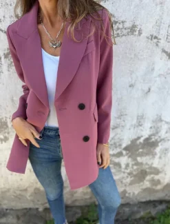 New Women's Blazer Work Button Solid Color Breathable OL Style Regular Fit Outerwear Long Sleeve Fall White S Women Blazers & Suits