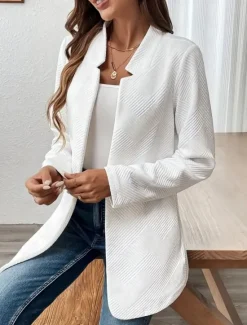 Sale Women's Blazer Work Slim Fit Solid Color Breathable OL Style Regular Fit Outerwear Long Sleeve Fall S Women Blazers & Suits