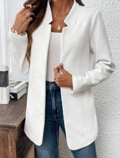 Sale Women's Blazer Work Slim Fit Solid Color Breathable OL Style Regular Fit Outerwear Long Sleeve Fall S Women Blazers & Suits