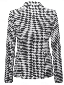 Discount Women's Blazer Work Street Fall Winter Regular Coat Regular Fit Breathable Elegant Stylish Jacket Long Sleeve non-printing Solid Color Stripes and Plaid with Pockets White+Black Black Red Women Blazers & Suits