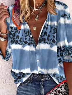 Clearance Women's Blouse Bohemia Vintage V Neck 3/4 Length Sleeve Floral Graphic Daily Regular Tops Daily Holiday Beach Wear Print Spring Fall Women Blouses & Shirts