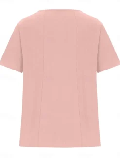 Online Women's Blouse Floral Graphic Stylish Casual Short Sleeve Crew Neck Regular Tops Daily Going out Buttons Print White Pink Purple Brown Green Summer Spring Women Shirts