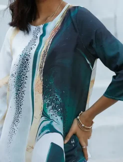 Clearance Women's Blouse Long Sleeve Asymmetrical Hem Chiffon Basic Floral Print Regular Tops Round Neck Casual Daily Spring Fall Women Chiffon Tops|Blouses & Shirts