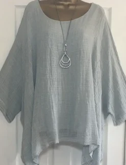 Discount Women's Blouse Plain Basic Casual Linen Like 3/4 Length Sleeve Boat Neck Regular Tops Daily White Pink Red Gray Summer Women Blouses & Shirts
