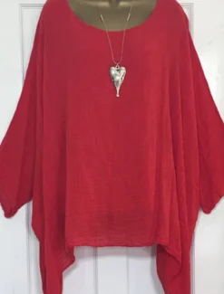 Discount Women's Blouse Plain Basic Casual Linen Like 3/4 Length Sleeve Boat Neck Regular Tops Daily White Pink Red Gray Summer Women Blouses & Shirts