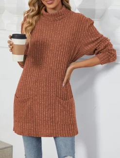 Women's Blouse Pocket Work Stylish Modern Long Sleeve Black Spring Fall Women Tunic Tops