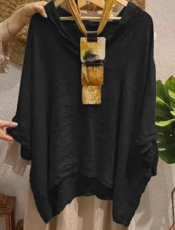 Outlet Women's Blouse Solid Color Elegant Casual Half Sleeve V Neck Regular Tops Daily Holiday Black White Yellow Navy Blue Orange Summer Fall Women Shirts