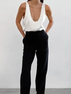 Best Women's Blouse Solid Color Stylish Sexy Casual Sleeveless U Neck Regular Tops Daily Going out Black White Summer Spring Women Blouses & Shirts
