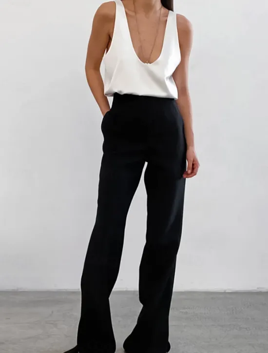 Best Women's Blouse Solid Color Stylish Sexy Casual Sleeveless U Neck Regular Tops Daily Going out Black White Summer Spring Women Blouses & Shirts