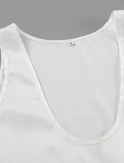 Best Women's Blouse Solid Color Stylish Sexy Casual Sleeveless U Neck Regular Tops Daily Going out Black White Summer Spring Women Blouses & Shirts