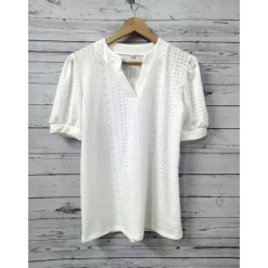 New Women's Blouse Solid Color Elegant Daily Stylish Short Sleeve V Neck Regular Tops Daily Holiday Going out Patchwork White Pink Green Summer Spring Women Lace Tops