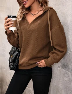 Hot Women's Blouse Stylish Modern Long Sleeve Regular Tops Work Daily Spring Fall Winter Women Hoodies & Sweatshirts