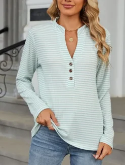 Online Women's Blouse Stylish Modern Long Sleeve V Neck Work Black Pink Green Dark Gray Spring Fall Winter Women Blouses & Shirts