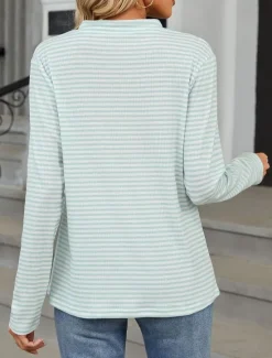Online Women's Blouse Stylish Modern Long Sleeve V Neck Work Black Pink Green Dark Gray Spring Fall Winter Women Blouses & Shirts