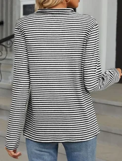 Online Women's Blouse Stylish Modern Long Sleeve V Neck Work Black Pink Green Dark Gray Spring Fall Winter Women Blouses & Shirts