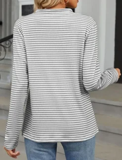 Online Women's Blouse Stylish Modern Long Sleeve V Neck Work Black Pink Green Dark Gray Spring Fall Winter Women Blouses & Shirts