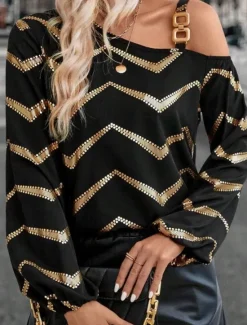 Online Women's Blouse Stylish Modern Lantern Sleeve Long Sleeve Work Daily Spring Fall Women Blouses & Shirts