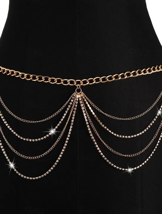 Outlet Women's body chain Fashion Outdoor Geometry Rantai cermin mata Women Trendy Jewelry