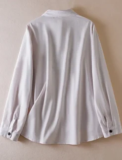 Discount Women's Boho Shirt Linen-Inspired Shirts Button Up Floral Flower Casual Long Sleeve Bishop Sleeve Square Neck Regular Tops Valentine's Day Work Daily Embroidered Spring, Fall, Winter, Summer Women Shirts|Boho Tops