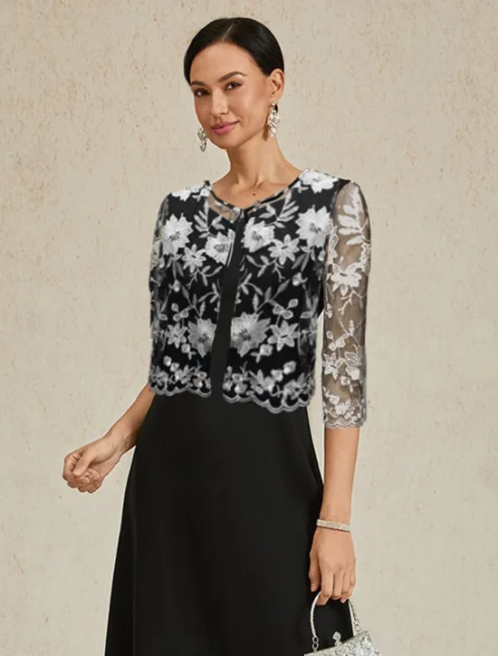 Best Women's Bolero Lace Embroidered Elegant Floral Formal Regular Crewneck Loose Fit 3/4 Length Sleeve Outerwear White Summer Spring Fall Winter Women Blazers & Suits