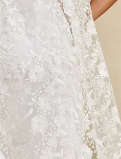 Outlet Women's Bolero Lace Embroidered Elegant Floral Formal Regular Crewneck Loose Fit 3/4 Length Sleeve Outerwear Summer Spring Fall Winter Women Blazers & Suits
