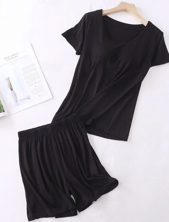 Hot Women's Bolero Top Daily Date Going out Daily Long Sleeve Crew Neck Black Summer Spring Home Outfits Women Pajama-Setter