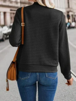 Outlet Women's Bomber Jacket Casual Jacket Comfortable Breathable Zipper Casual Plain Vacation Street Casual Daily Wear Zipper Short Stand Collar Regular Fit Long Sleeve Outerwear Black Orange Army Green Women Jackets