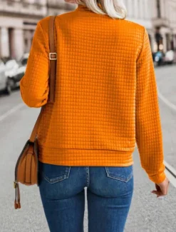 Outlet Women's Bomber Jacket Casual Jacket Comfortable Breathable Zipper Casual Plain Vacation Street Casual Daily Wear Zipper Short Stand Collar Regular Fit Long Sleeve Outerwear Black Orange Army Green Women Jackets