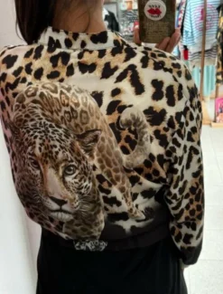 Online Women's Bomber Jacket Comfortable Breathable Zipper Print Casual Leopard Vacation Street Casual Daily Wear Zipper Regular Stand Collar Regular Fit Long Sleeve Outerwear Black White Pink Summer Spring Women Jackets