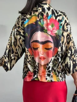 Online Women's Bomber Jacket Comfortable Breathable Zipper Print Casual Leopard Vacation Street Casual Daily Wear Zipper Regular Stand Collar Regular Fit Long Sleeve Outerwear Black White Pink Summer Spring Women Jackets