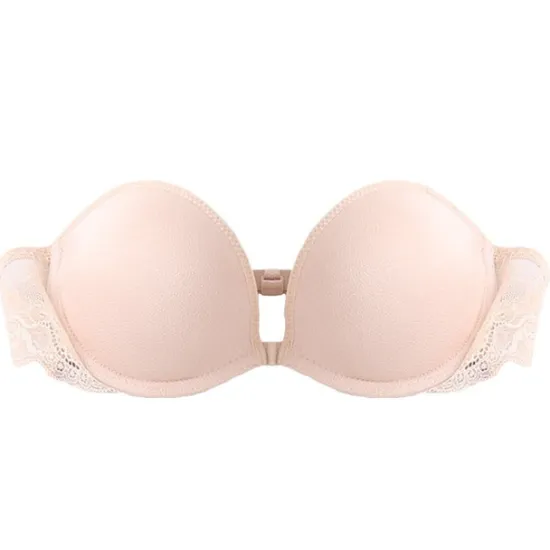 New Women's Bras & Bralettes Tube Bra Strapless Demi Cup Solid Color V Neck Stretchy Breathable Invisible Casual Daily Nylon White / 1 PC Home Outfits Women Lingerie