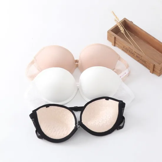 New Women's Bras & Bralettes Tube Bra Strapless Demi Cup Solid Color V Neck Stretchy Breathable Invisible Casual Daily Nylon White / 1 PC Home Outfits Women Lingerie